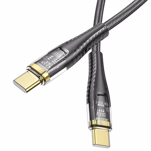 Kabelis USB-C į USB-C Hoco 3A 60W 1,2 m U121 juodas
