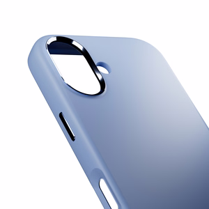 Pure Icon Magnetinis Pro skystas silikoninis dėklas iPhone 17, MagSafe suderinamas, su kameros apsauga ir aliuminio mygtukais - mėlynas