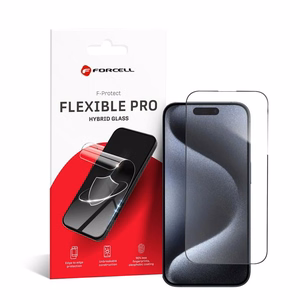 Forcell Flexible Nano Glass 5D Apsauginis stiklas (m) skirtas iPhone 15 Pro Max - juodas (m)