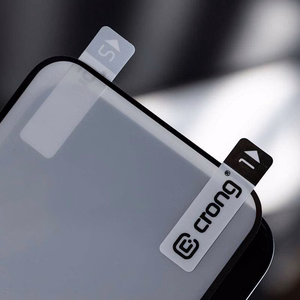 Crong 7D Nano Flexible Glass 9H visą ekraną dengiantis hibridinis apsauginis stiklas, skirtas iPhone 14 Pro