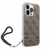 Guess GUOHCP14LH4STW iPhone 14 Pro 6.1 "rudas / rudas kietas dėklas 4G spauda Dirželis