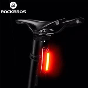 Rockbros A54BK galinis dviračio žibintas + Micro USB - USB-A laidas - juodas