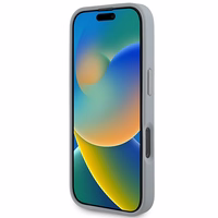 BMW M anglies trispalvė linija Magnetinis dėklas iPhone 16 Pro - pilkas