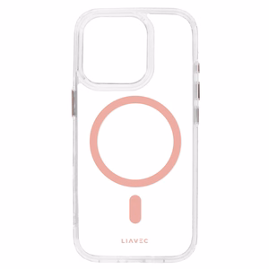 Liavec Blizgus Magnetinis Skaidrus dėklas telefonui Iphone 15 Pro rožinė
