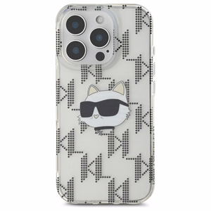 Karl Lagerfeld IML Choupette Head Electroplated Dėklas telefonui iPhone 16 Pro Max - skaidrus