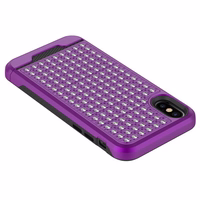 Zizo Star Diamond Hybrid Cover iPhone X (violetinis/juodas)