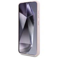 Karl Lagerfeld silikoninis grafiti Ikonik logotipas su magnetiniu Samsung Galaxy S25 dėklas rožinis