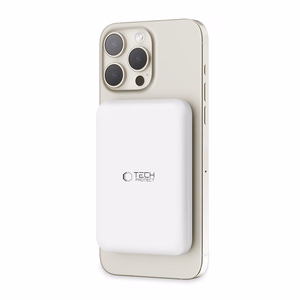 Tech-Protect LifeMag PB10 išorinė baterija su MagSafe 5000mAh 15W USB-C prievadas - balta + USB-C kabelis