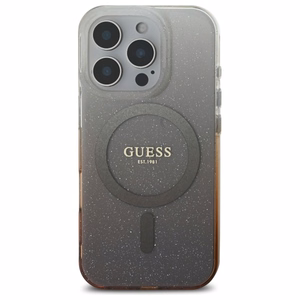 Guess IML Glitter Gradient Magnetinis dėklas telefonui iPhone 16 Pro Max - rudas