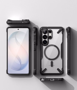 Ringke Fusion X Magnetic MagSafe Dėklas for Samsung Galaxy S26 Ultra - Clear juodas