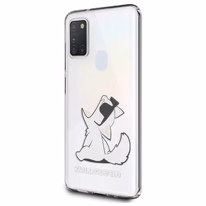 Karl Lagerfeld Choupette Fun dėklas Samsung Galaxy M21 - Skaidrus