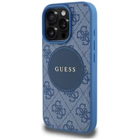 Guess 4G Circle Classic Logo Magnetinis dėklas telefonui iPhone 16 Pro - mėlynas