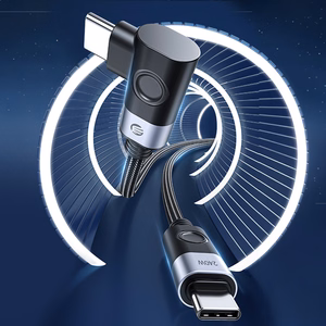 Orico CW240 kampinis USB-C–USB-C PD, 240 W, 20 Gbps laidas, 0,5 m – juodas
