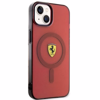 Ferrari FEHMP14SURKR iPhone 14 6.1" raudonas kietas dėklas telefonui pusiau permatomas magnetinis (MagSafe)