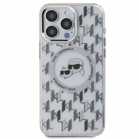 Karl Lagerfeld IML Monogram Karl & Choupette Head MagSafe dėklas iPhone 15 Pro Max - skaidrus