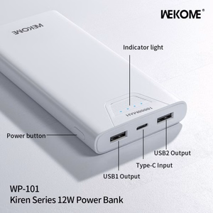 Išorinė baterija WK Design „WP-101“ juoda 10000mAh