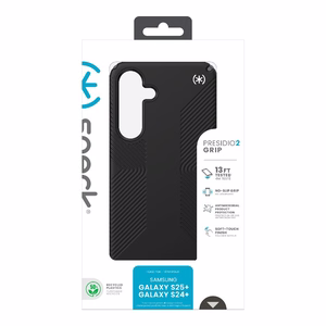 Speck Presidio2 Grip case for Samsung Galaxy S25+ / S24+, Black / Slate Grey