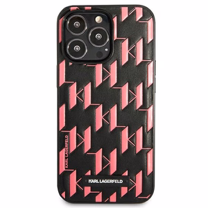 Karl Lagerfeld Monogramos plokštelės dėklas telefonui iPhone 13 Pro Max 6.7" - rožinis