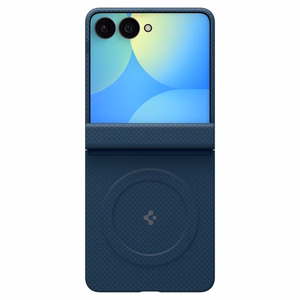 Spigen AirSkin Aramid MagFit MagSafe dėklas, skirtas Samsung Galaxy Z Flip 8 – tamsiai mėlynas