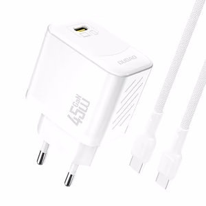Dudao A28C 45W GaN sieninis įkroviklis + USB-C kabelis - baltas