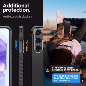 Spigen Rugged Armor dėklas, skirtas Samsung Galaxy A55 5G, matinis juodas