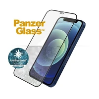 PanzerGlass E2E Super+ Microfracture antibakterinis grūdintas stiklas iPhone 12 mini – su juodu rėmeliu
