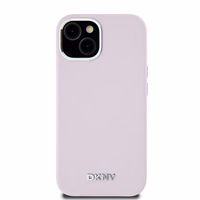 DKNY dėklas telefonui iPhone 15 6,1" DKHMP15SSMCHLP rožinė HC Magsafe silikonas su horizontalus metalinis logotipas