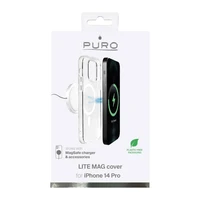 Puro Lite Mag MagSafe Silikoninis dėklas telefonui iPhone 14 Pro - skaidrus