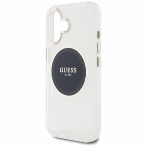 Guess IML Metal Colored Circle Classic Logo Magnetinis dėklas telefonui iPhone 16 - juodas