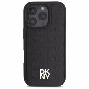 DKNY su pasikartojančiu logotipu Magnetinis dėklas telefonui iPhone 16 Pro Max - juodas