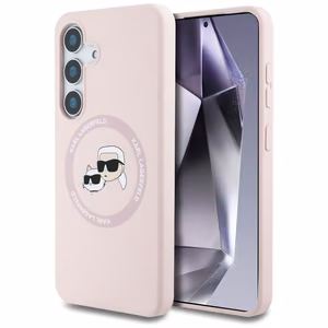 Karl Lagerfeld чехол для Samsung S25 KLHMS25SSKCHTCP (Magnetic Silicone Double Heads) розовый