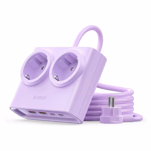 Orico PDC25 25W 6in1 maitinimo blokas 2x AC + 2x USB-A + 2x USB-C - violetinis
