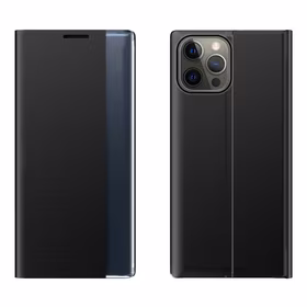 Sleep Case knygos tipo dėklas su išmaniu langu iPhone 13 Pro juodas