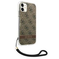 Guess GUOHCN61H4STW iPhone 11 rudas/rudas kietas dėklas 4G Print Dirželis