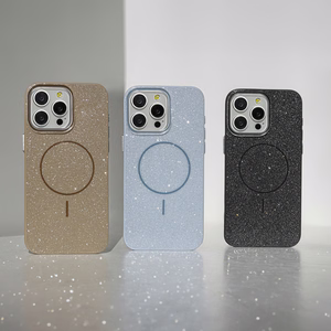 Glitter Thin Mag dėklas for iPhone 17 6,3" mėlynas
