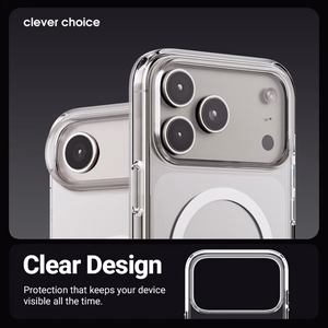 Crong Clear MAG Cover MagSafe dėklas, skirtas iPhone 17, skaidrus