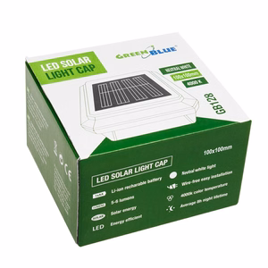 GreenBlue GB128 – 100×100 mm saulės energijos LED šviestuvas tvoros stulpui su sutemų jutikliu