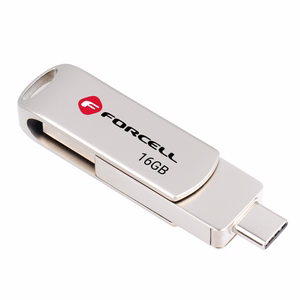 FORCELL F-DATA USB atmintinė Metal Duo 16GB USB3.2 Gen 1 (USB A / Type C) sidabrinė