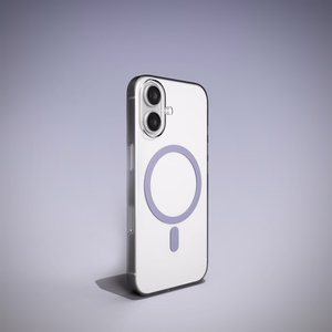 Puro Lite Mag TPU+PC dėklas telefonui, suderinamas su MagSafe, skirtas iPhone 17 – permatomas su rožiniu žiedu