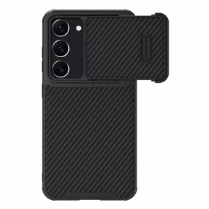 Nillkin Sintetinio pluošto S dėklas Samsung Galaxy S23+, kameros dangtelis, juodas