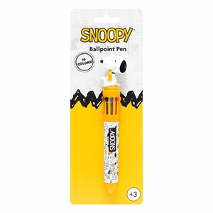 Snoopy Lazy Days automatinis 10 spalvų tušinukas su 3D figūrėle