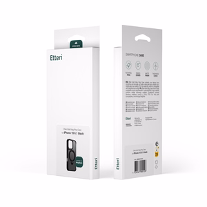 Etteri Matinis Magnetinis žiedas dėklas telefonui iPhone 12 / 12 Pro 6,1" juodas