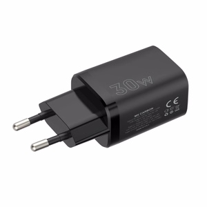 Sieninis įkroviklis MX CARBON 30W PD+QC USB-A+C juodas