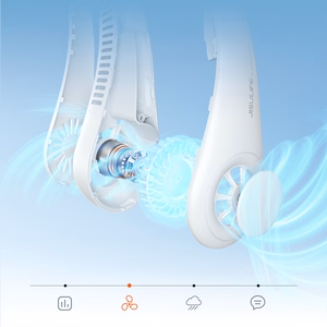 Jisulife Neck Fan 3 4000mAh nešiojamas kaklo ventiliatorius, pilkas