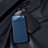 Nillkin CamShield Leather S dėklas iPhone 14 dėklas su kameros dangteliu juodas