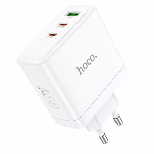 Įkroviklis Hoco 2 x USB-C + USB-A GaN QC PD 65W N30 baltas