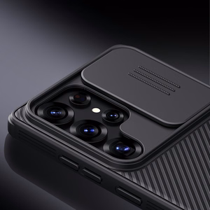 Nillkin CamShield Pro dėklas telefonui Samsung S25 Ultra su kameros dangteliu - Juodas