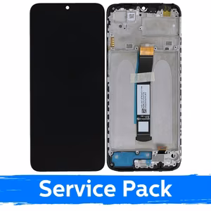 Ekranas skirtas Xiaomi Redmi 10C / Poco C40 juodas su rėmeliu (Service Pack)