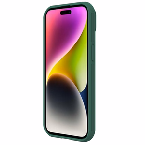 Nillkin CamShield Pro magnetinis dėklas telefonui iPhone 15 Plus su kameros apsauga - žalias