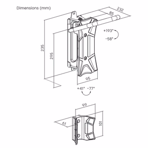 Maclean Wall-Mounted Bike Rack / Hanger, max. load 35 kg, adjustable tilt angle, steel, MC-171